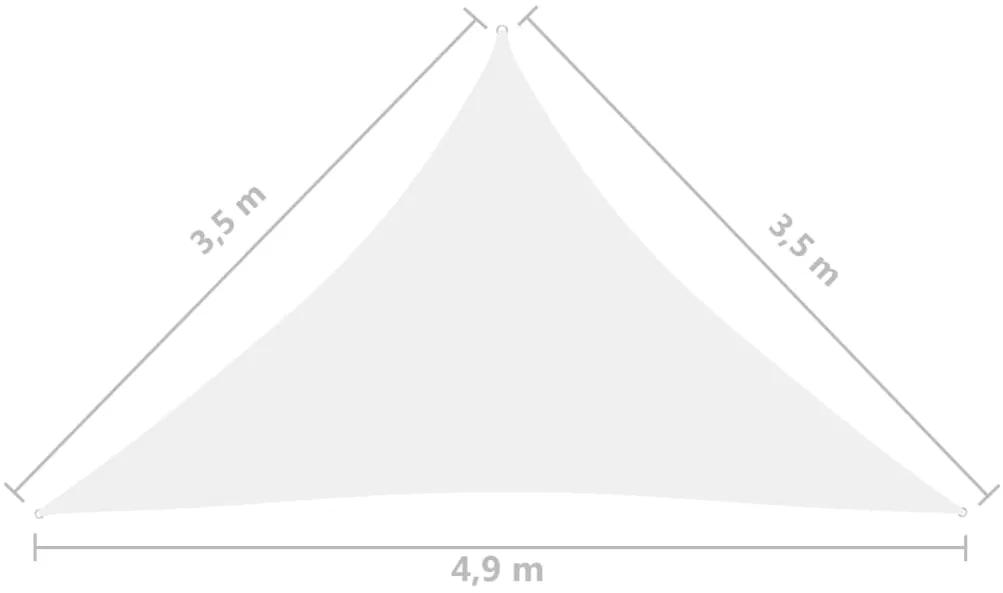 vidaXL Πανί Σκίασης Τρίγωνο Λευκό 3,5 x 3,5 x 4,9 μ. από Ύφασμα Oxford