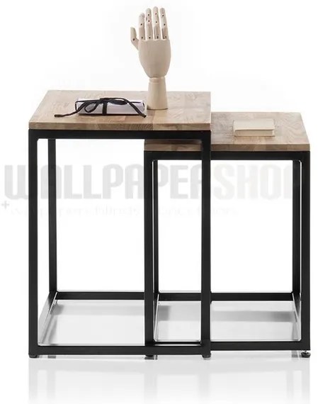 Σετ Τραπεζάκια Σαλονιού Καφέ 50x40x50