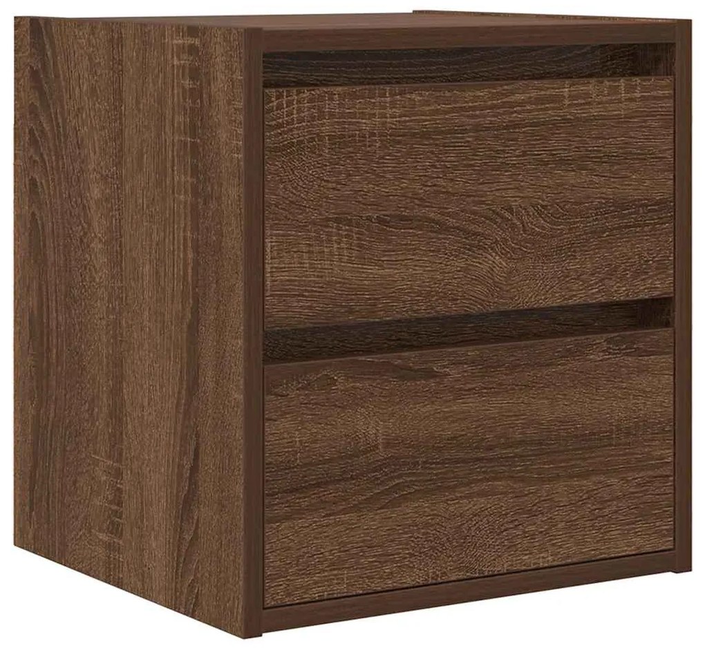 Κομοδίνο Επιτοίχιο Καφέ Δρυς 38x34x40 εκ. 861259