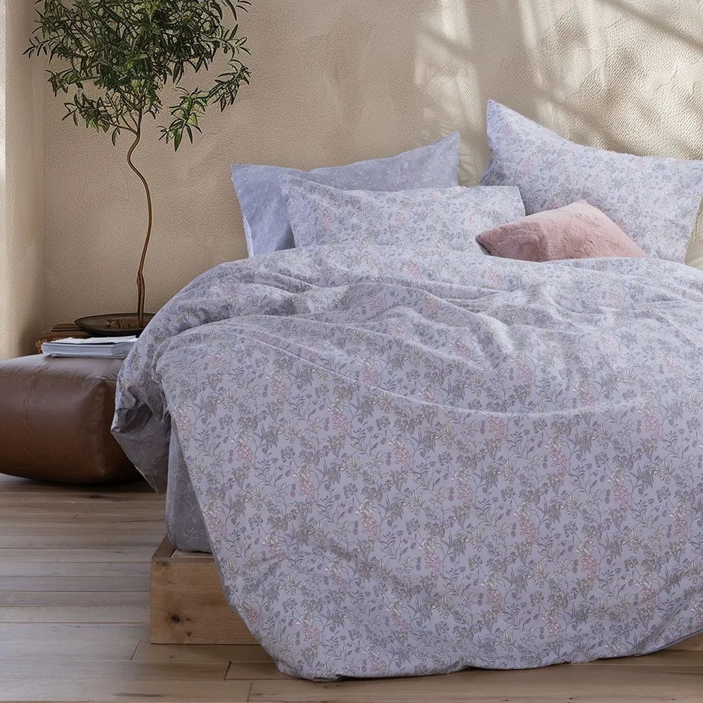Σεντόνια Odete Με Λάστιχο (Σετ 4τμχ) Grey Nef-Nef Homeware Υπέρδιπλo 180x235cm 100% Cotton
