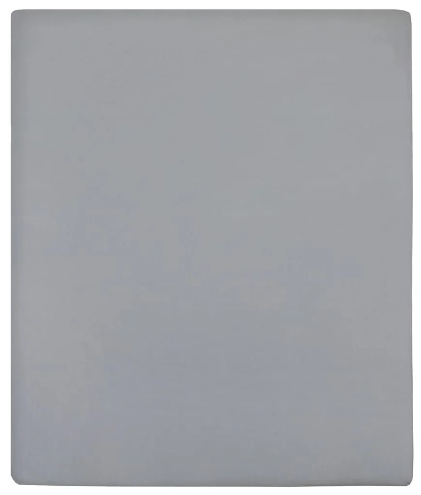 vidaXL Σεντόνια με Λάστιχο 2 τεμ. Γκρι 100x200 εκ. Βαμβακερό Ζέρσεϊ