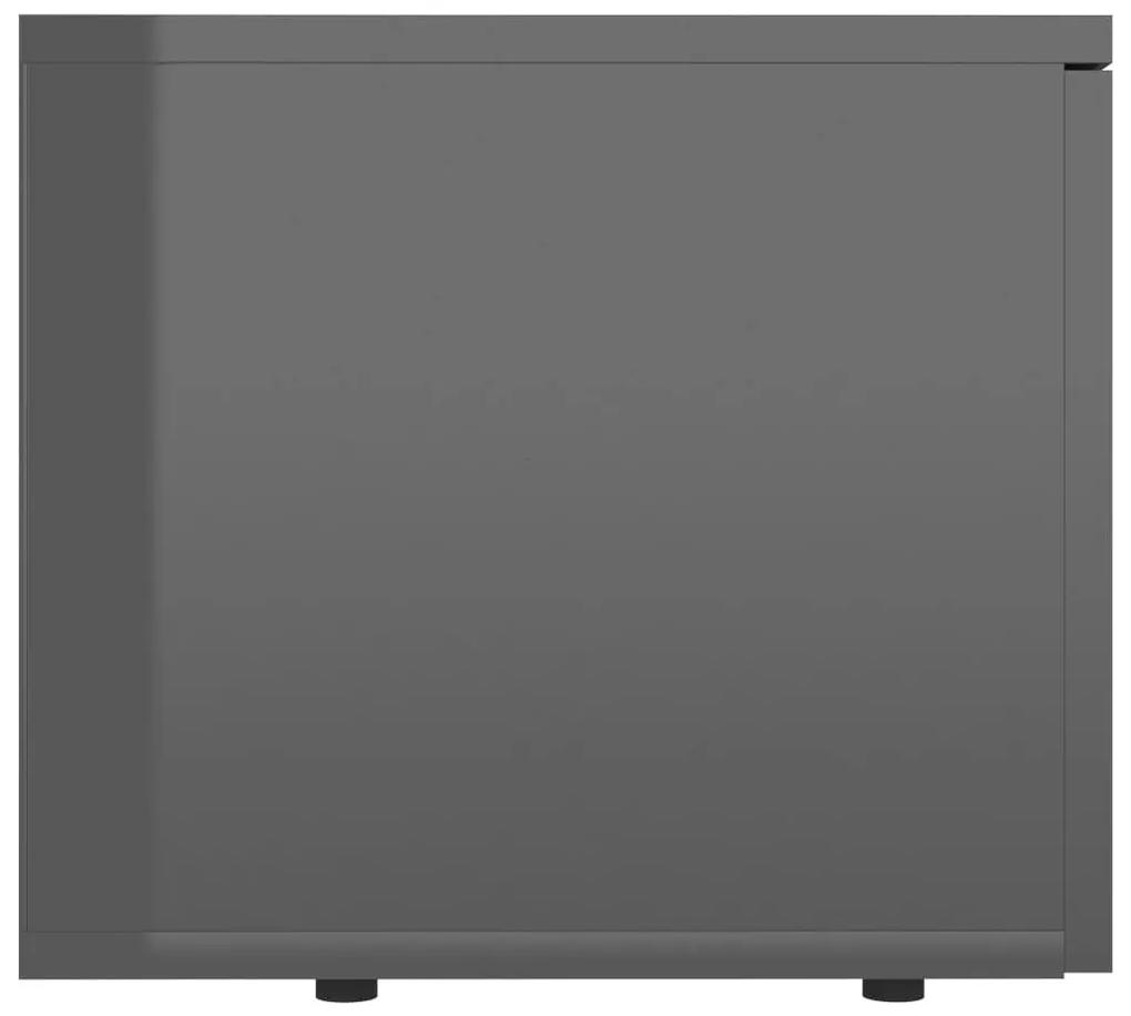 Έπιπλο Τηλεόρασης Γυαλιστερό Γκρι 80 x 34 x 30 εκ. Μοριοσανίδα - Γκρι