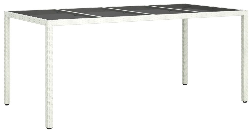 vidaXL Τραπέζι Κήπου Άσπρο 190x90x75 εκ. Πολυ Ράταν