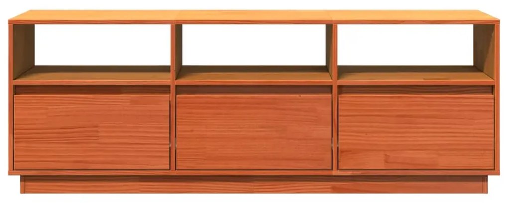 vidaXL Έπιπλο Τηλεόρασης Καφέ Κεριού 140x37x50 εκ. Μασίφ Ξύλο Πεύκου