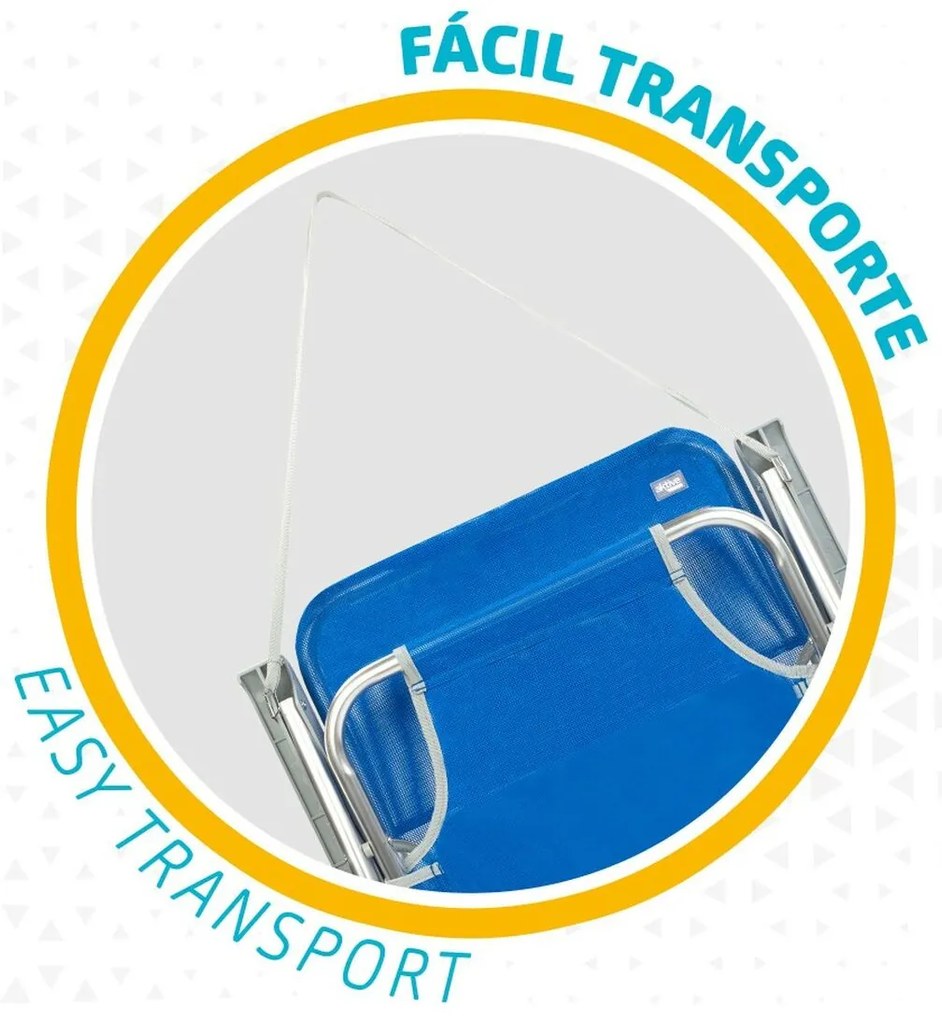 πτυσσόμενη καρέκλα Aktive Gomera Μπλε 44 x 72 x 35 cm (4 Μονάδες)