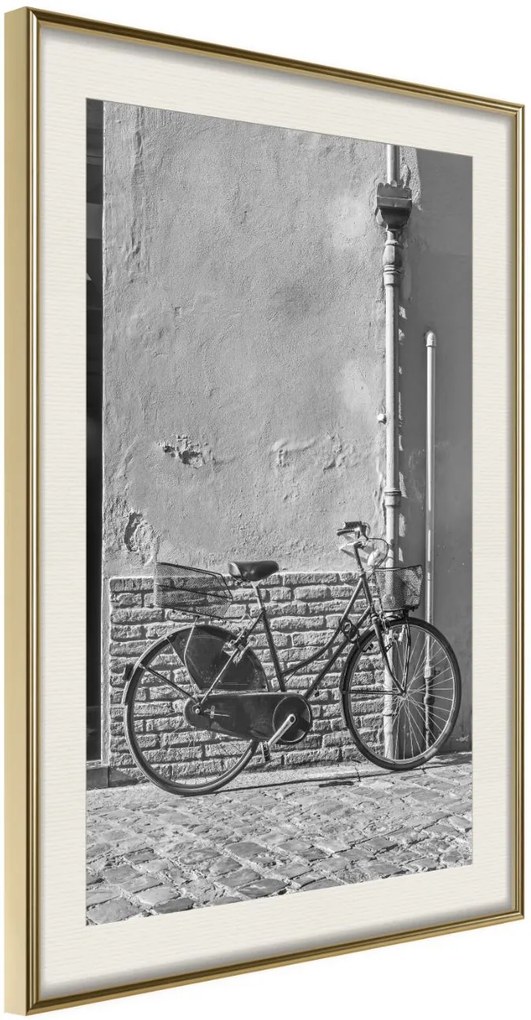 Αφίσα - Bicycle with Black Tires - 20x30 - Χρυσό - Με πασπαρτού