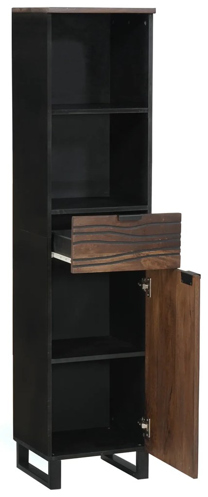 vidaXL Ντουλάπι Μπάνιου Ριγέ Καφέ 38 x 33 x 160 εκ. Μασίφ ξύλο μάνγκο