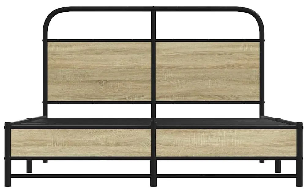 vidaXL Πλαίσιο Κρεβατιού Χωρ. Στρώμα Sonoma Δρυς 135x190εκ. Επ. Ξύλο