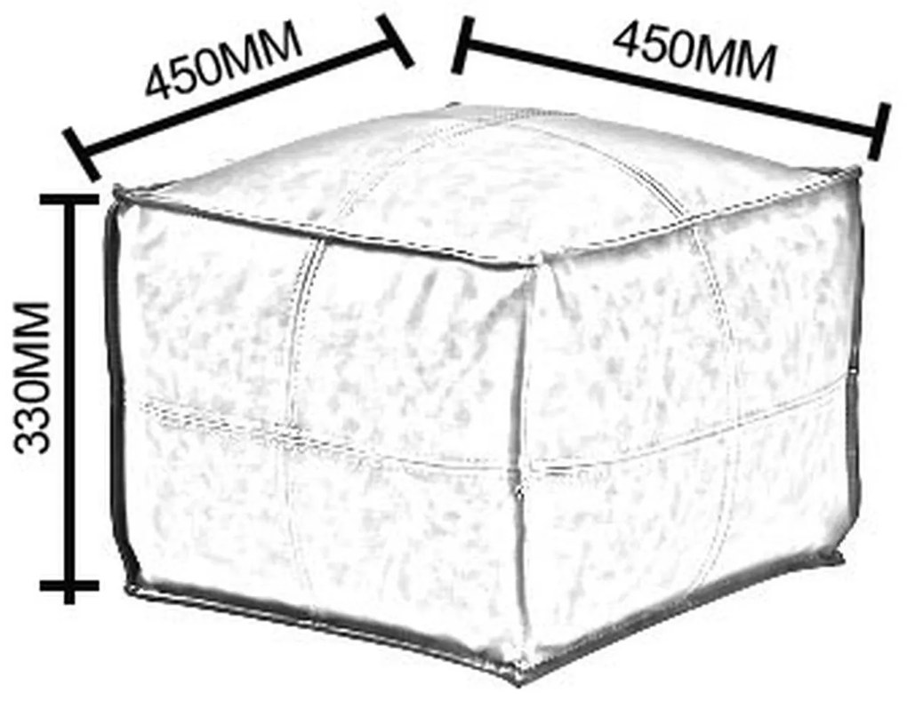 Πουφ ASIM Camel Δέρμα 45x45x33cm - 14870101 - 14870101