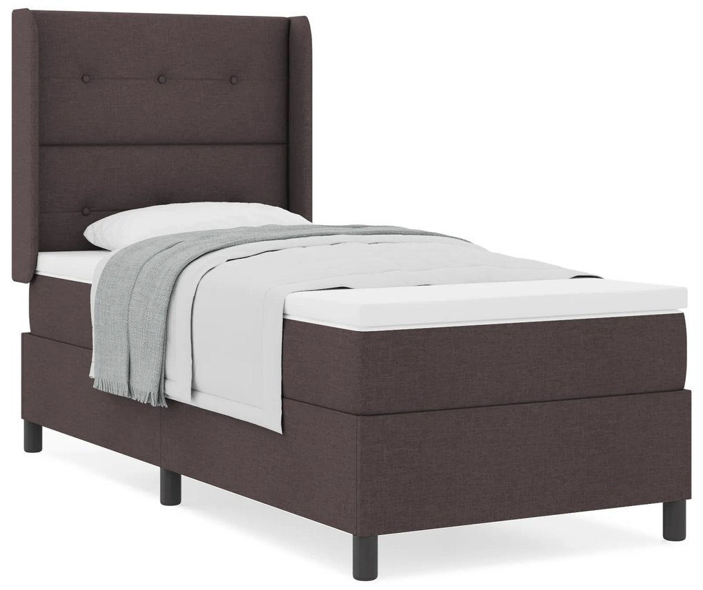 vidaXL Κρεβάτι Με Σπαστική Με Mattress Σκούρο Καφέ 80x200 εκ Υφάσματος
