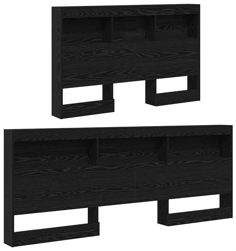 vidaXL Κεφαλάρι Αποθήκης με ράφι Μαύρη Οξυά 120 cm Επεξεργασμένο ξύλο