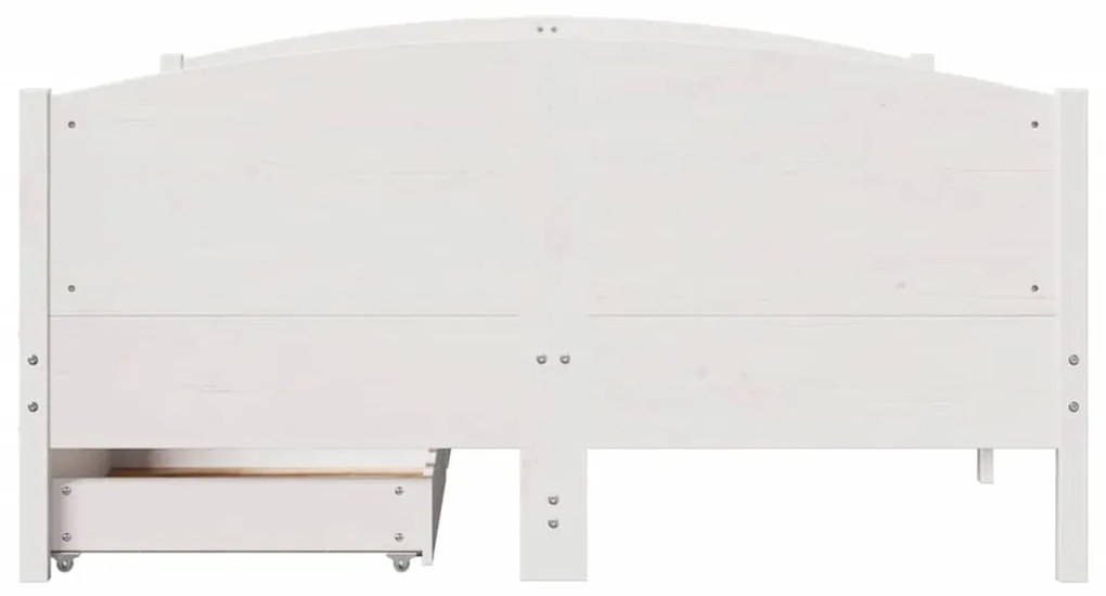 vidaXL Σκελετός Κρεβ. Χωρίς Στρώμα Λευκό 150x200 εκ Μασίφ Πεύκο