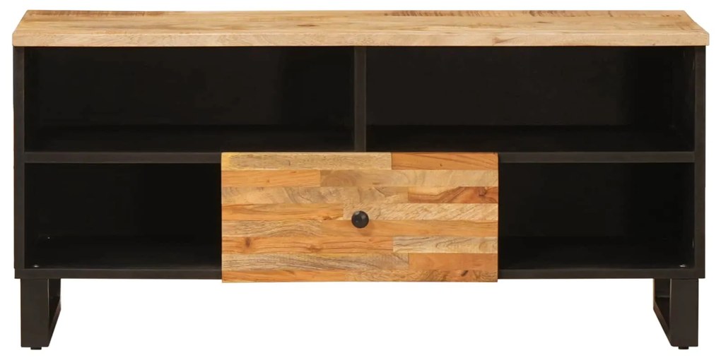 vidaXL Ντουλάπι TV με ράφι Καφέ 100 x 33,5 x 46 εκ Στερεό ξύλο μάνγκο