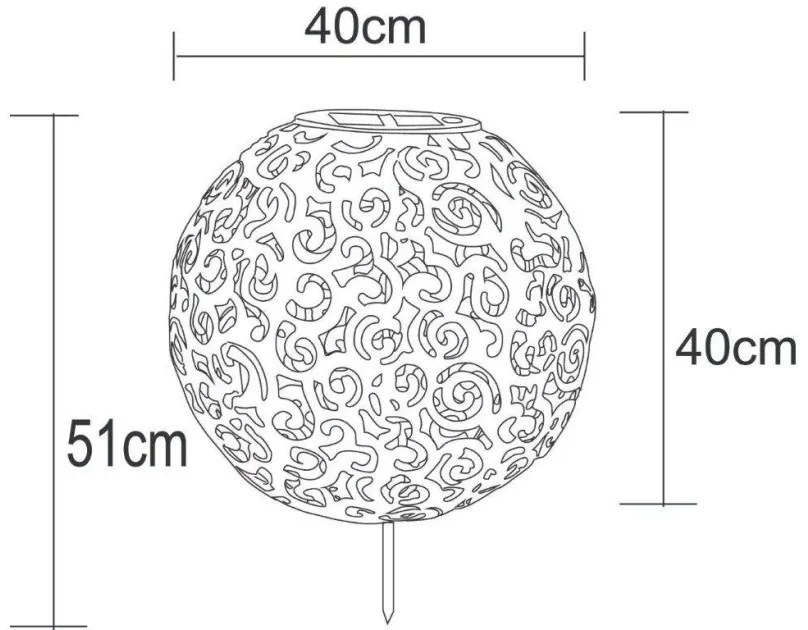 Ηλιακό Καρφωτό Φωτιστικό LED 0,12W ΙΡ44 50cm Globo Lighting-33745R-Σκουριασμένο 33745R