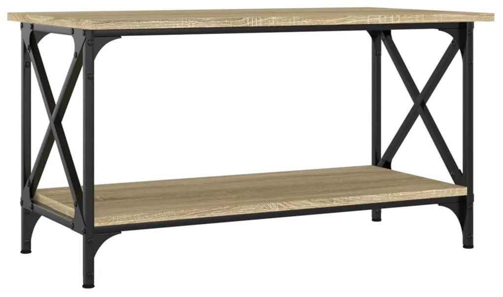 vidaXL Τραπεζάκι Σαλονιού Sonoma Δρυς 80x45x45 εκ Επεξ. Ξύλο + Σίδηρος