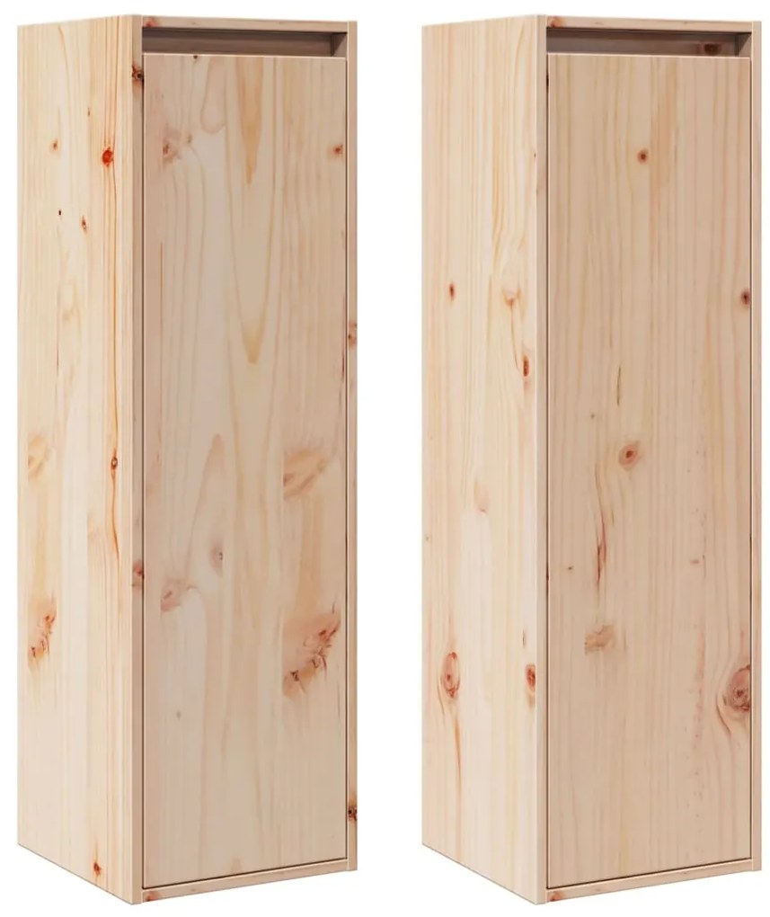 vidaXL Ντουλάπια Τοίχου 2 τεμ. 30 x 30 x 100 εκ. από Μασίφ Ξύλο Πεύκου
