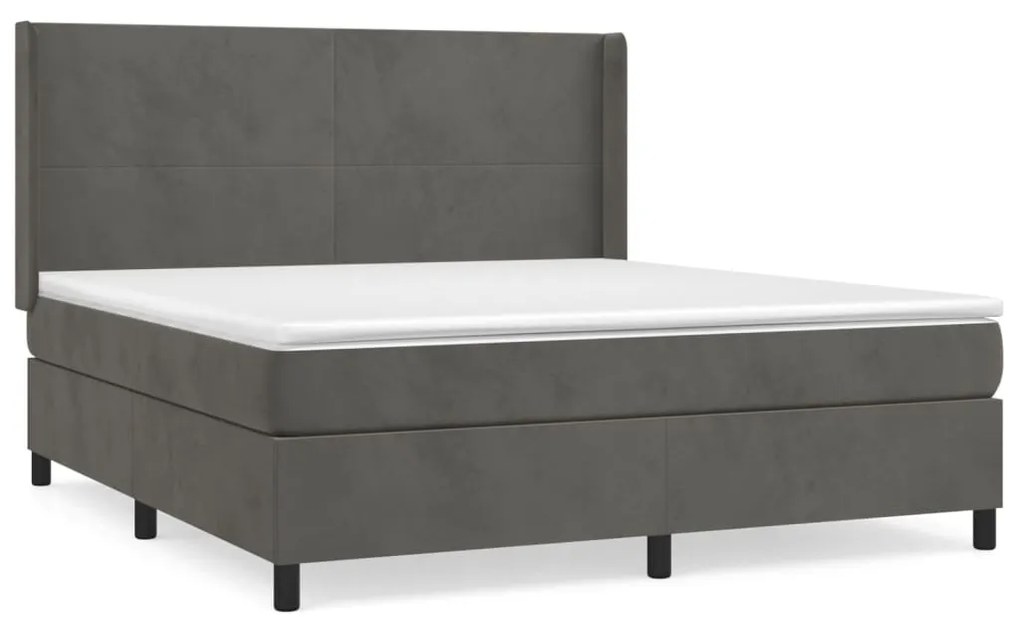 ΚΡΕΒΑΤΙ BOXSPRING ΜΕ ΣΤΡΩΜΑ ΣΚΟΥΡΟ ΓΚΡΙ 160X200 ΕΚ. ΒΕΛΟΥΔΙΝΟ 3132568