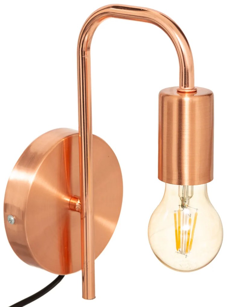 Απλίκα Τοίχου Με Φις Πρίζας A-S Keli Copper 182401