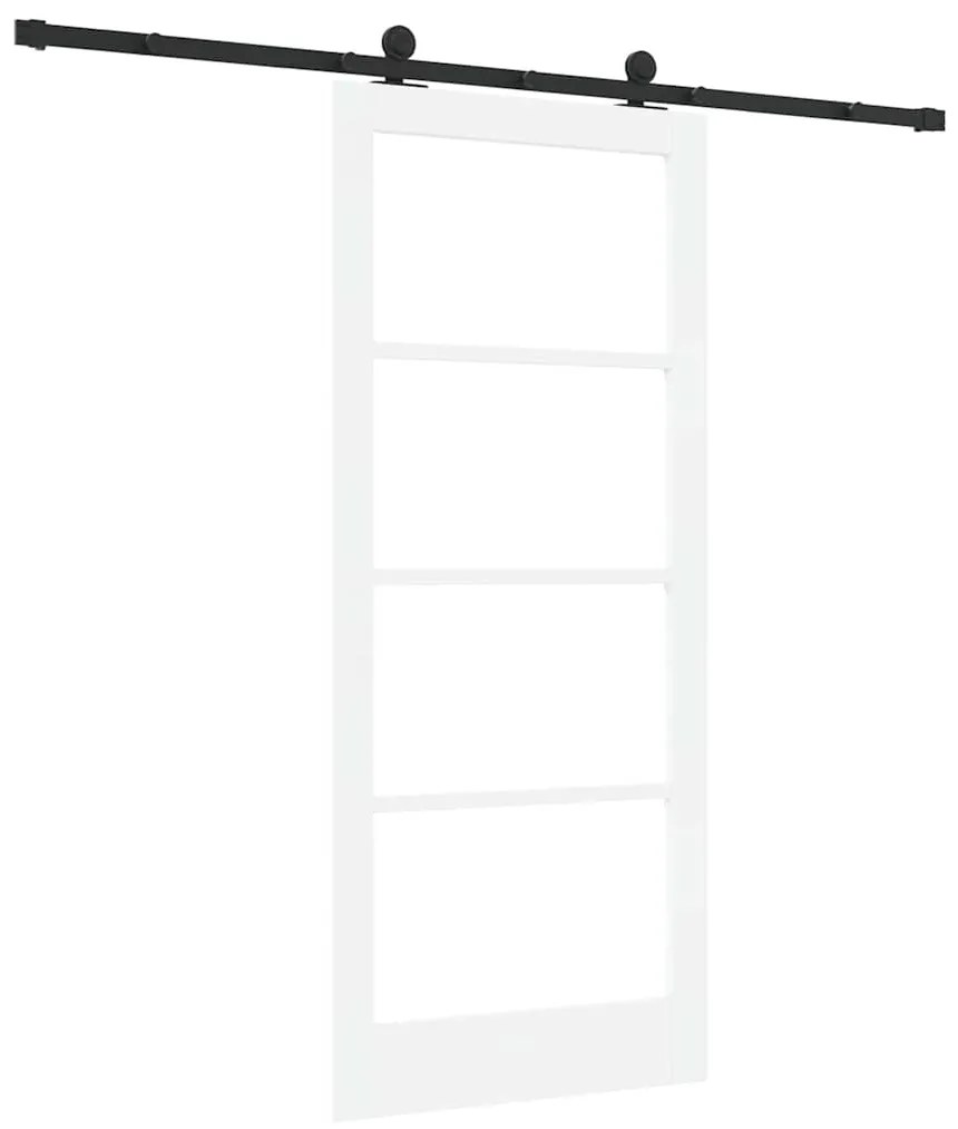 vidaXL Συρόμενη Πόρτα Λευκό 86 x 198.5 cm Ξύλο και μέταλλο