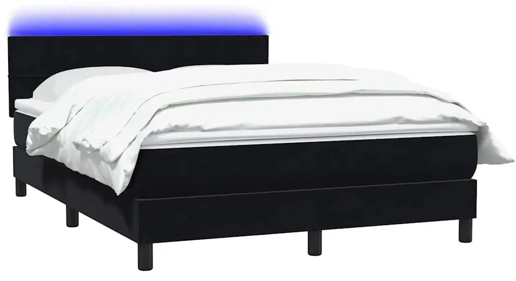 vidaXL Κρεβάτι Boxspring με Στρώμα Μαύρο 160x210 εκ. Βελούδινο