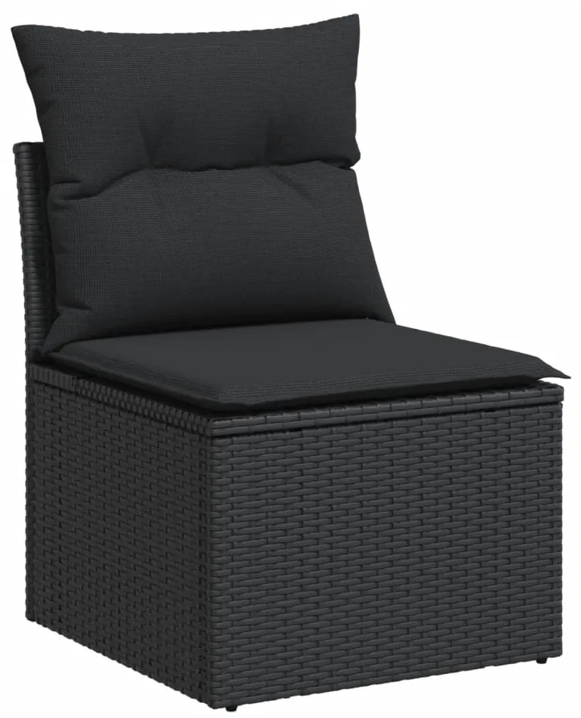 vidaXL Σαλόνι Κήπου 12 Τεμαχίων Μαύρο Συνθετικό Ρατάν με Μαξιλάρια