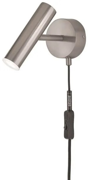 Απλίκα Φωτιστικό Τοίχου LED Μέταλλο STINA Η17 Φ10 FH Ligting-830007-Νίκελ Ματ 830007