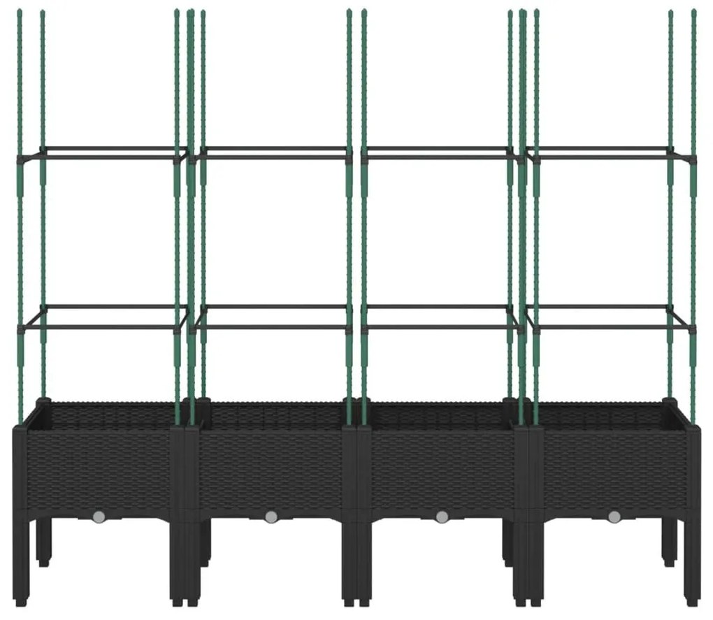 Ζαρντινιέρα Κήπου με Καφασωτό Μαύρο 160 x 40 x 142,5 εκ. από PP - Μαύρο