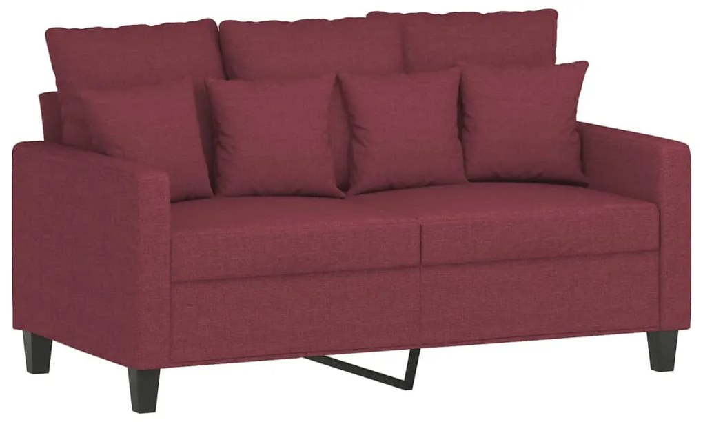 vidaXL Πολυθρόνες Σετ 3 Τεμαχίων Μπορντό από Ύφασμα με Μαξιλάρια