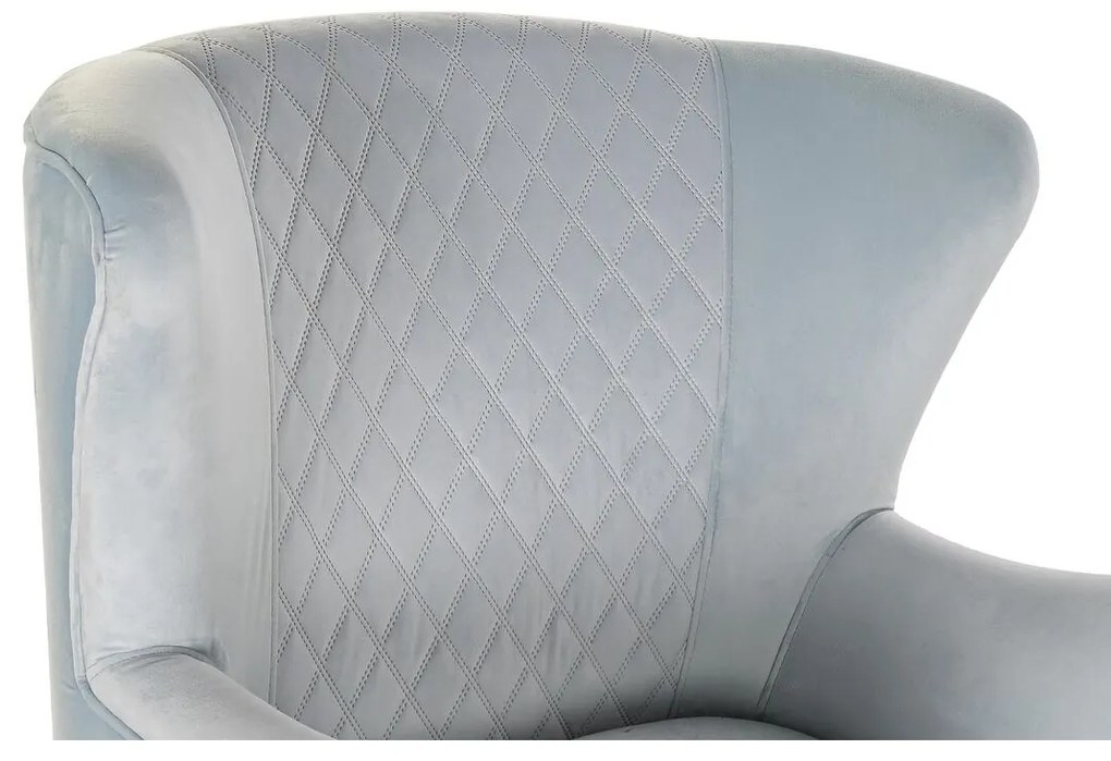 Πολυθρόνα DKD Home Decor Μαύρο Μέταλλο Sky μπλε (76 x 76 x 82 cm)