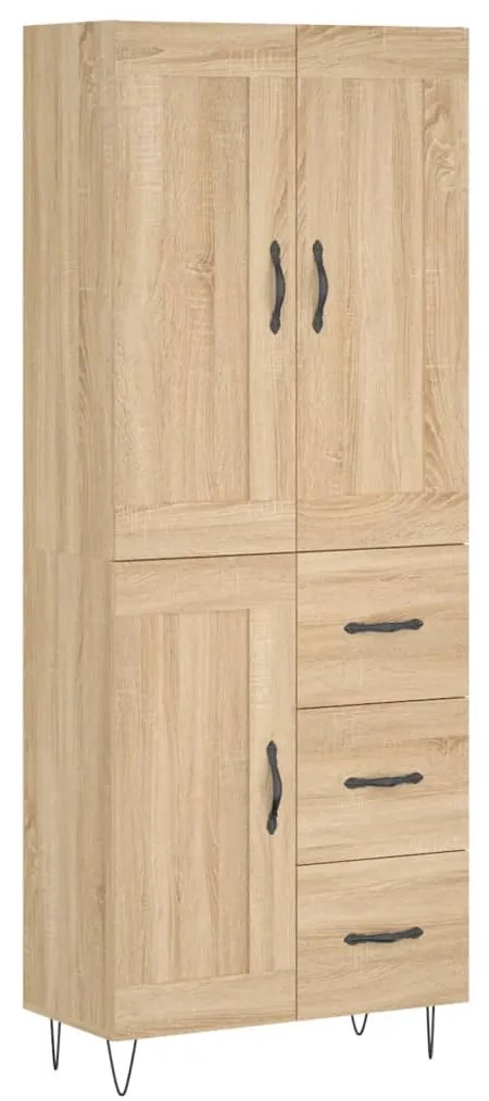 vidaXL Ντουλάπι Sonoma δρυς 69,5 x 34 x 180 εκ. από Επεξεργασμένο Ξύλο