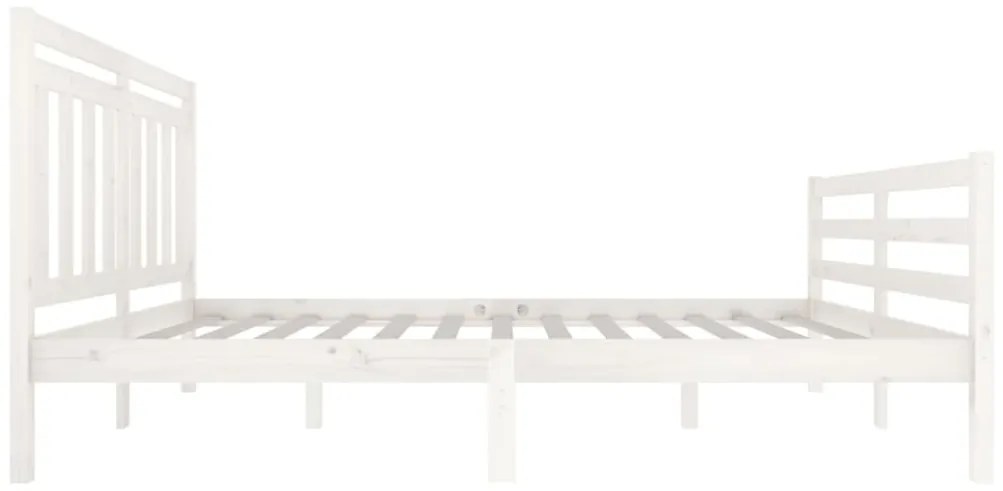 vidaXL Πλαίσιο Κρεβατιού Λευκό 140 x 200 εκ. από Μασίφ Ξύλο