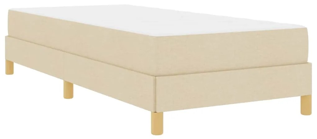 vidaXL Κρεβάτι με ελατήρια με στρώμα Κρεμ 90 x 190 cm ύφασμα