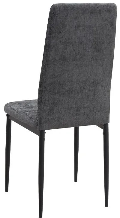 Σετ τραπεζαρία 5τμχ Roger - Rosa Megapap Mdf - ύφασμα χρώμα μαύρο εφέ μαρμάρου - γκρι 120x70x75εκ.