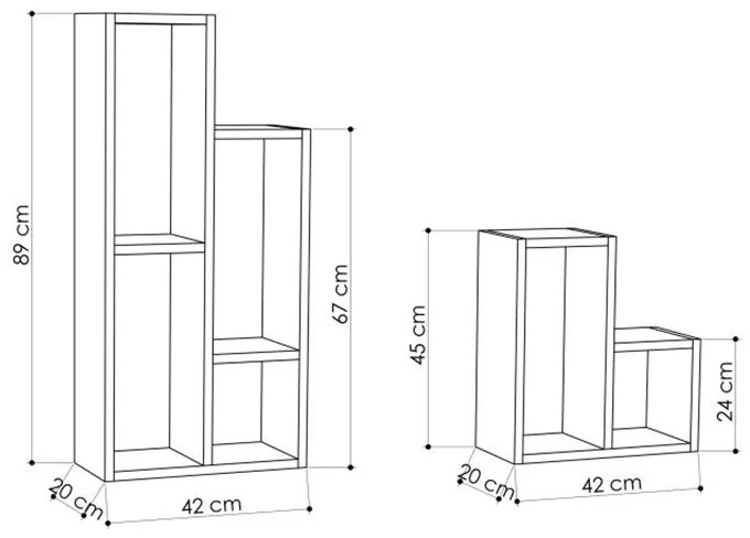 Ραφιέρα - Ανθοστήλη Sule Megapap χρώμα sapphire oak 84x20x89εκ.