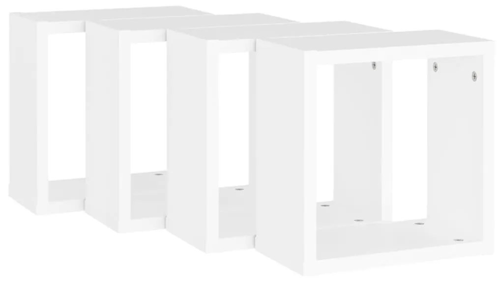 Ράφια Κύβοι Τοίχου 4 τεμ. Λευκά 30 x 15 x 30 εκ. - Λευκό