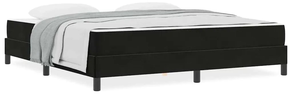 vidaXL Κρεβάτι box spring με στρώμα Μαύρο 180 x 200 cm Βελούδο