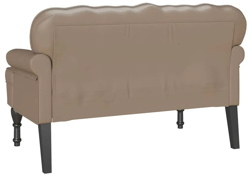 vidaXL Καναπές Chesterfield Καπουτσίνο 119.5 x 64.5 x 75 εκ.