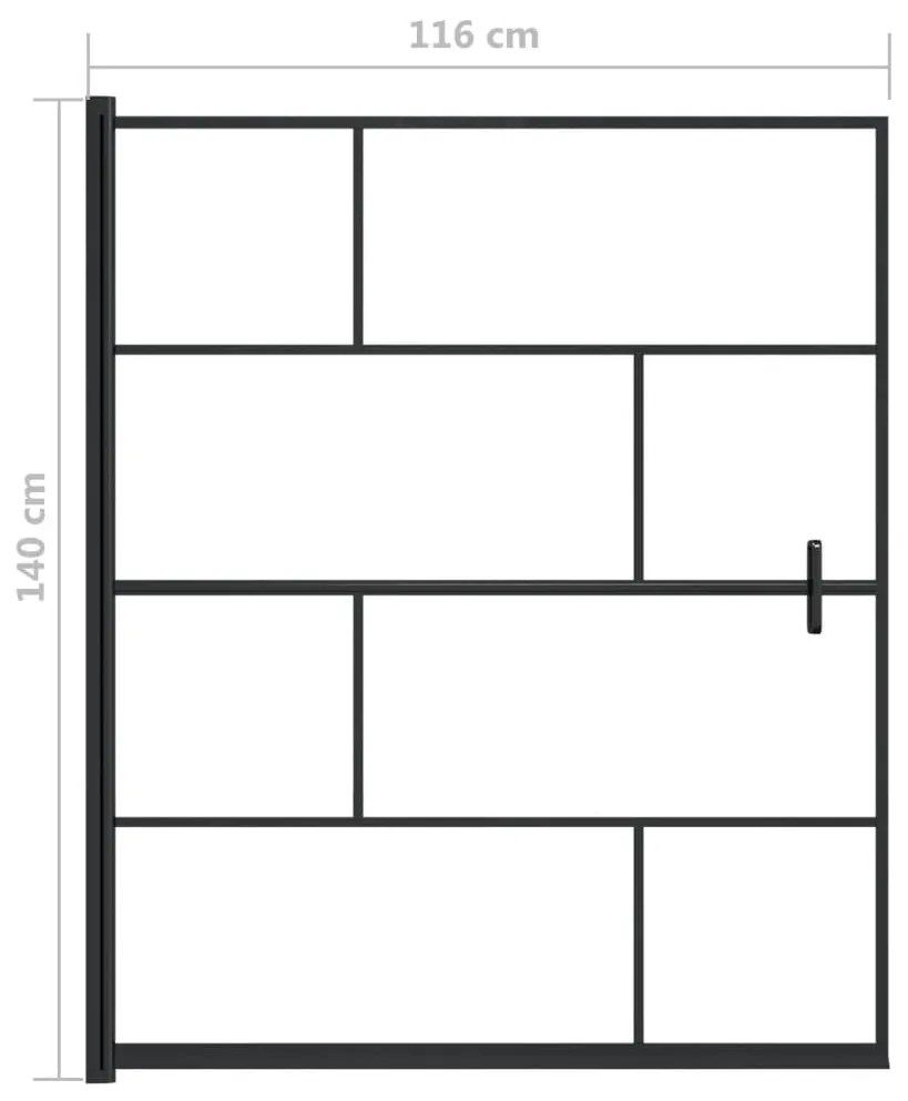 vidaXL Καμπίνα Ντουζιέρας Μαύρη 116 x 140 εκ. από ESG