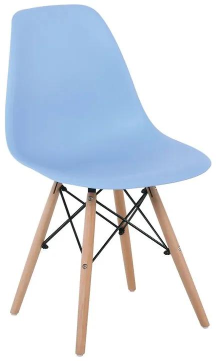 ART Wood Kαρέκλα Τραπεζαρίας - Κουζίνας, Πόδια Οξιά, Κάθισμα PP Σιέλ - 1 Step K/D  46x52x82cm [-Φυσικό/Μπλε-] [-Ξύλο/PP - PC - ABS-] ΕΜ123,5W