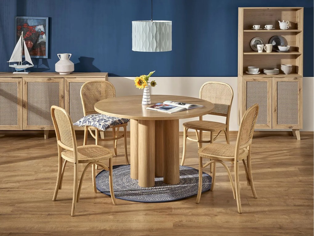 Τραπέζι Houston 1404, Δρυς, 77cm, 40 kg, Ινοσανίδες μέσης πυκνότητας, Φυσικό ξύλο καπλαμά | Epipla1.gr