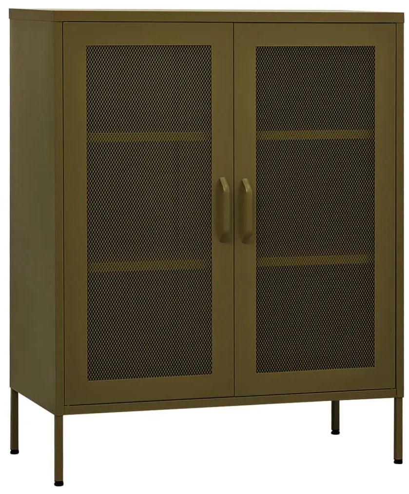 vidaXL Ντουλάπι Αποθήκευσης Πράσινο Λαδί 80 x 35 x 101,5 εκ. Ατσάλινο