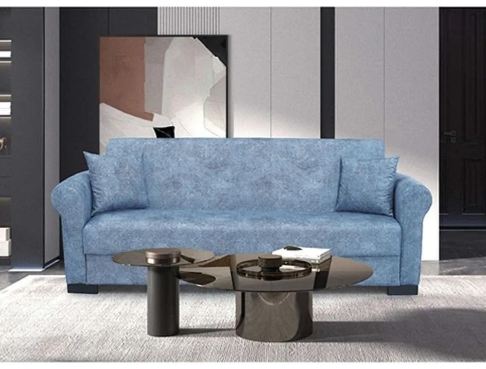 Καναπές-Κρεβάτι Angel 40.0112 3Θέσιος Με Αποθηκευτικό Χώρο 210x80x75cm Blue Zita Plus