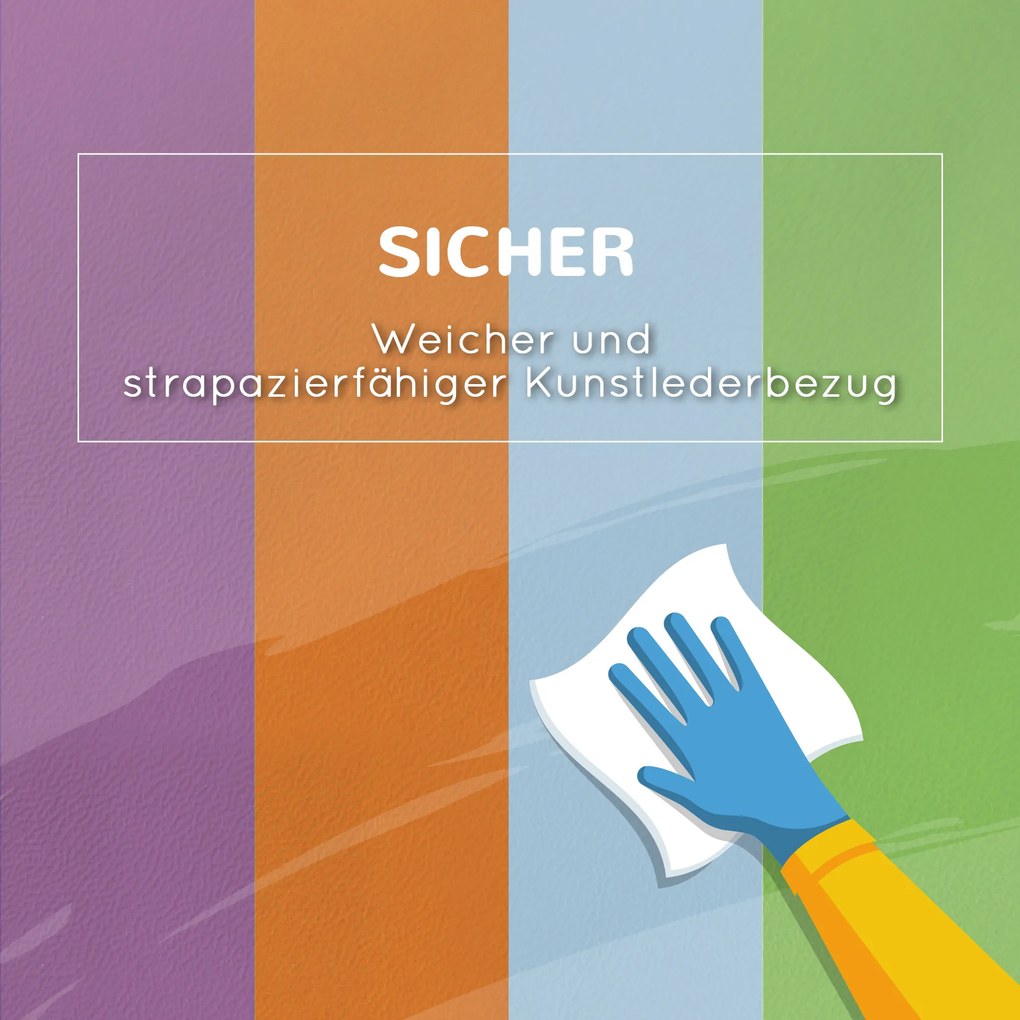 HOMCOM Σετ μαλακών τουβλών για παιδιά, παιχνίδι αναρρίχησης και μπουσούλημα, μαλακή δερματίνη, αφρός EPE, Πολύχρωμο