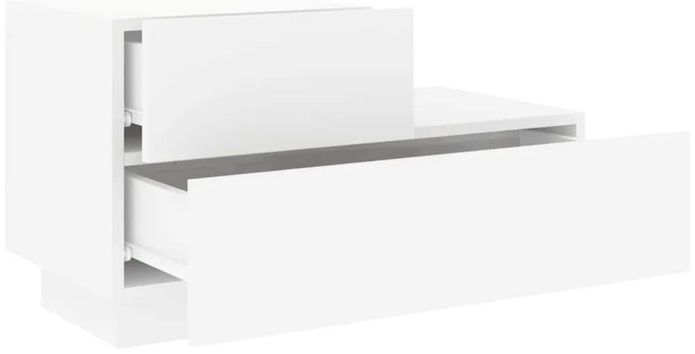 vidaXL Κομοδίνο με Φώτα LED Λευκό 70 x 36 x 40,5 εκ.