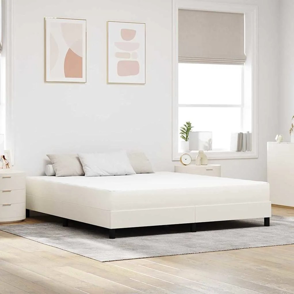 vidaXL Στρώμα Κρεβατιού με στρώμα Κρεμ 180 x 200 cm ύφασμα