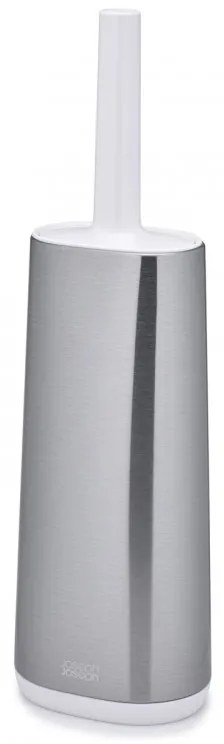 Βούρτσα τουαλέτας Joseph Joseph Flex 70517, Εύκαμπτη κεφαλή σχήματος D, Ανοξείδωτο, Λευκό/Inox