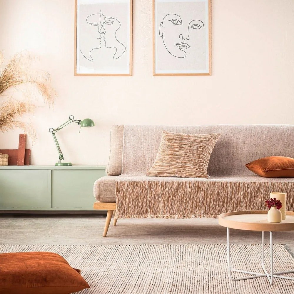 Ριχτάρι Renkly 645/03 Orange Gofis Home Two-seater 180x250cm Βαμβάκι-Ακρυλικό