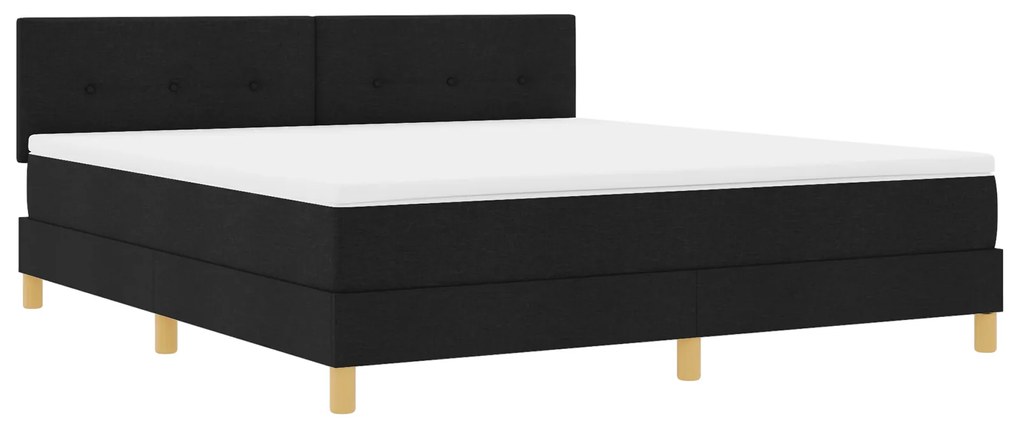 vidaXL Κρεβάτι Box Spring με Στρώμα Μαύρο 180x200 cm Ύφασμα