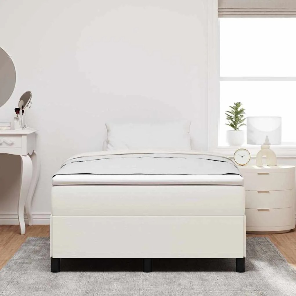 vidaXL Σκελετός Κρεβατιού Κρεμ 120 x 200 cm Βελούδο