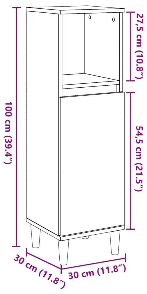 ΝΤΟΥΛΑΠΙ ΜΠΑΝΙΟΥ ΔΡΥΣ ΤΕΧΝΙΤΗΣ 30X30X100 CM ΚΑΤΑΣΚΕΥΑΣΜΕΝΟ ΞΥΛΟ 857109